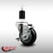 Service Caster 3.5'' SS Black Poly Swivel 1-1/2'' Expanding Stem Caster with Brake SCC-SSEX20S3514-PPUB-BLK-TLB-112 - alternate 3